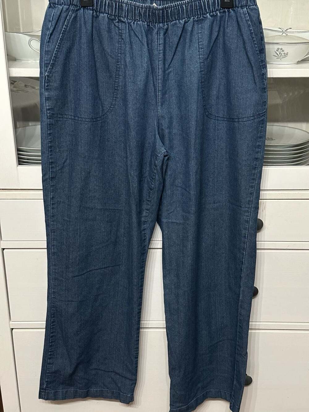 White Stag Women's Elastic Waist Pull-On Denim Pants Size XL (16-18)